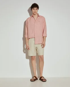 Bermudas 100% linho com bolsos