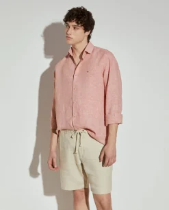 Bermudas 100% linho com bolsos