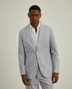 Blazer de riscas slim fit