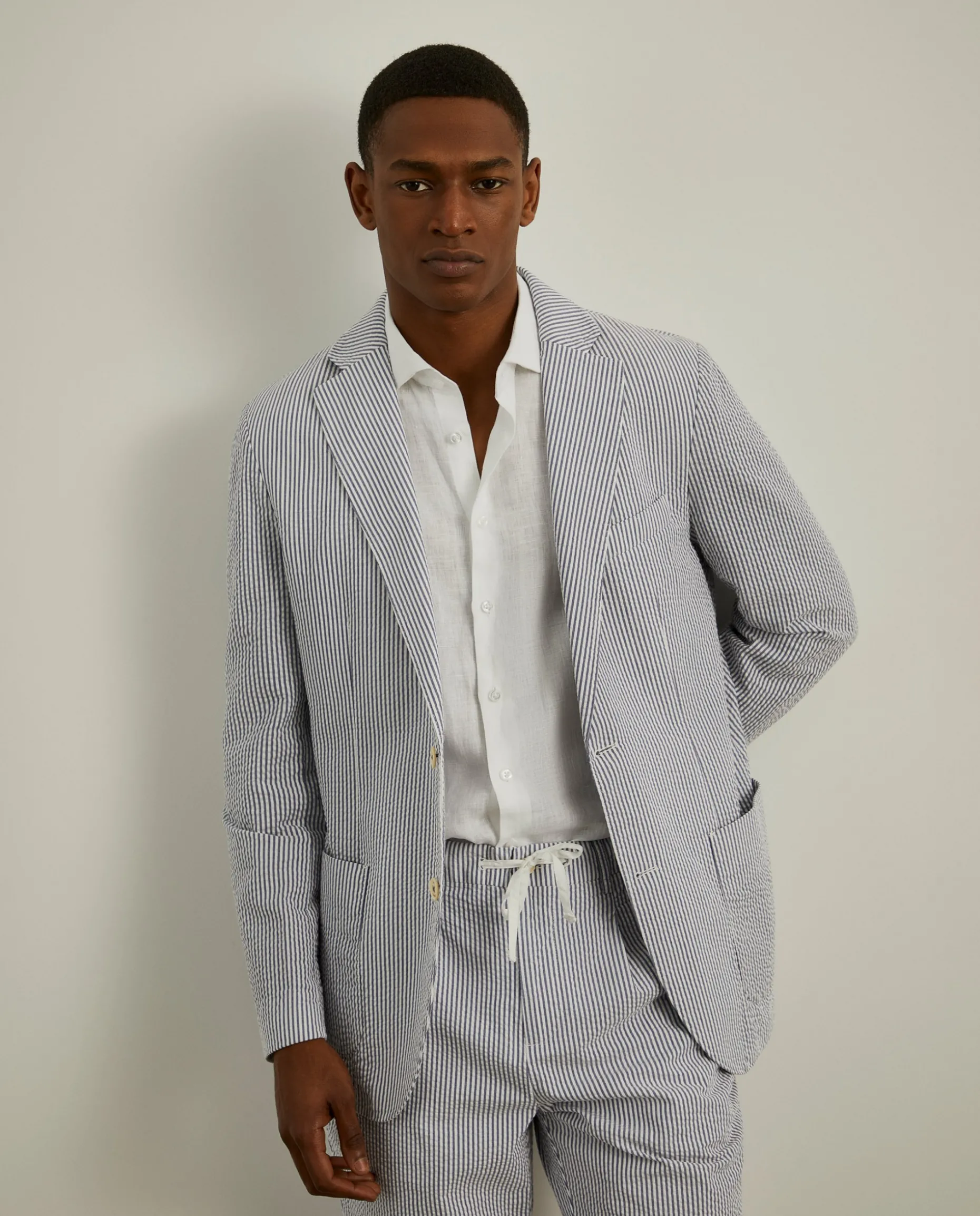 Blazer de riscas slim fit