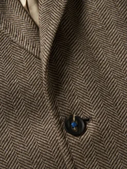 Blazer para homem slim fit com padrão de espinha e bolsos