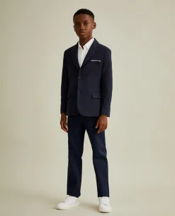 Blazer piqué com detalhes em vermelho