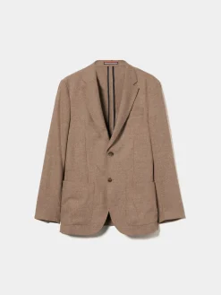 Blazer slim fit com lã