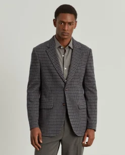 Blazer slim fit em algodão e lã