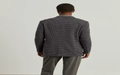 Blazer slim fit em algodão e lã