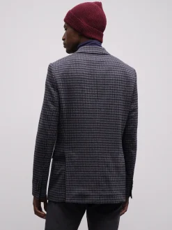 Blazer slim fit em algodão e lã