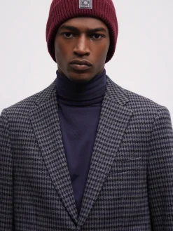 Blazer slim fit em algodão e lã