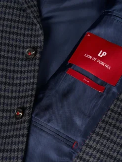 Blazer slim fit em algodão e lã