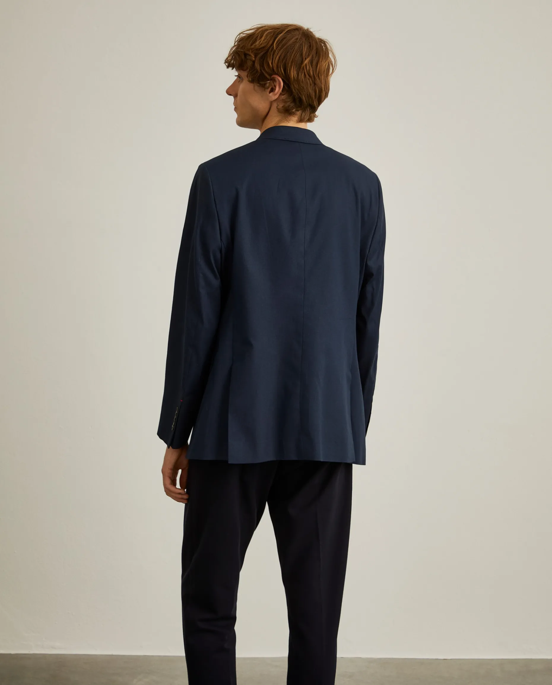 Blazer slim fit em algodão e lã