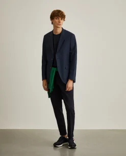 Blazer slim fit em algodão e lã