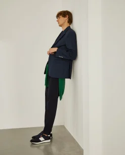 Blazer slim fit em algodão e lã