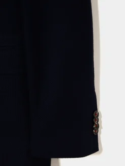 Blazer slim fit em algodão e lã