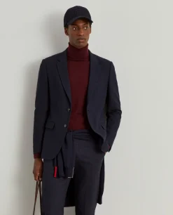 Blazer slim fit em algodão e lã