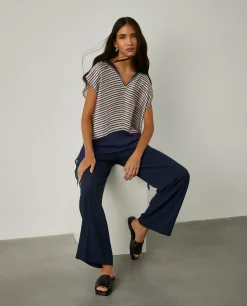 Blusa assimétrica de riscas