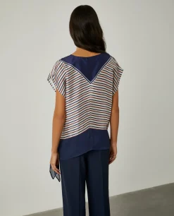 Blusa assimétrica de riscas