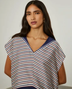 Blusa assimétrica de riscas