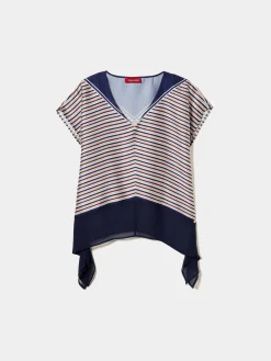 Blusa assimétrica de riscas