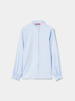 Blusa de algodão com folhos