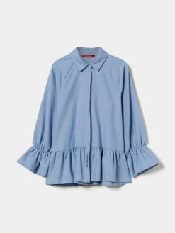 Blusa de manga comprida com folhos