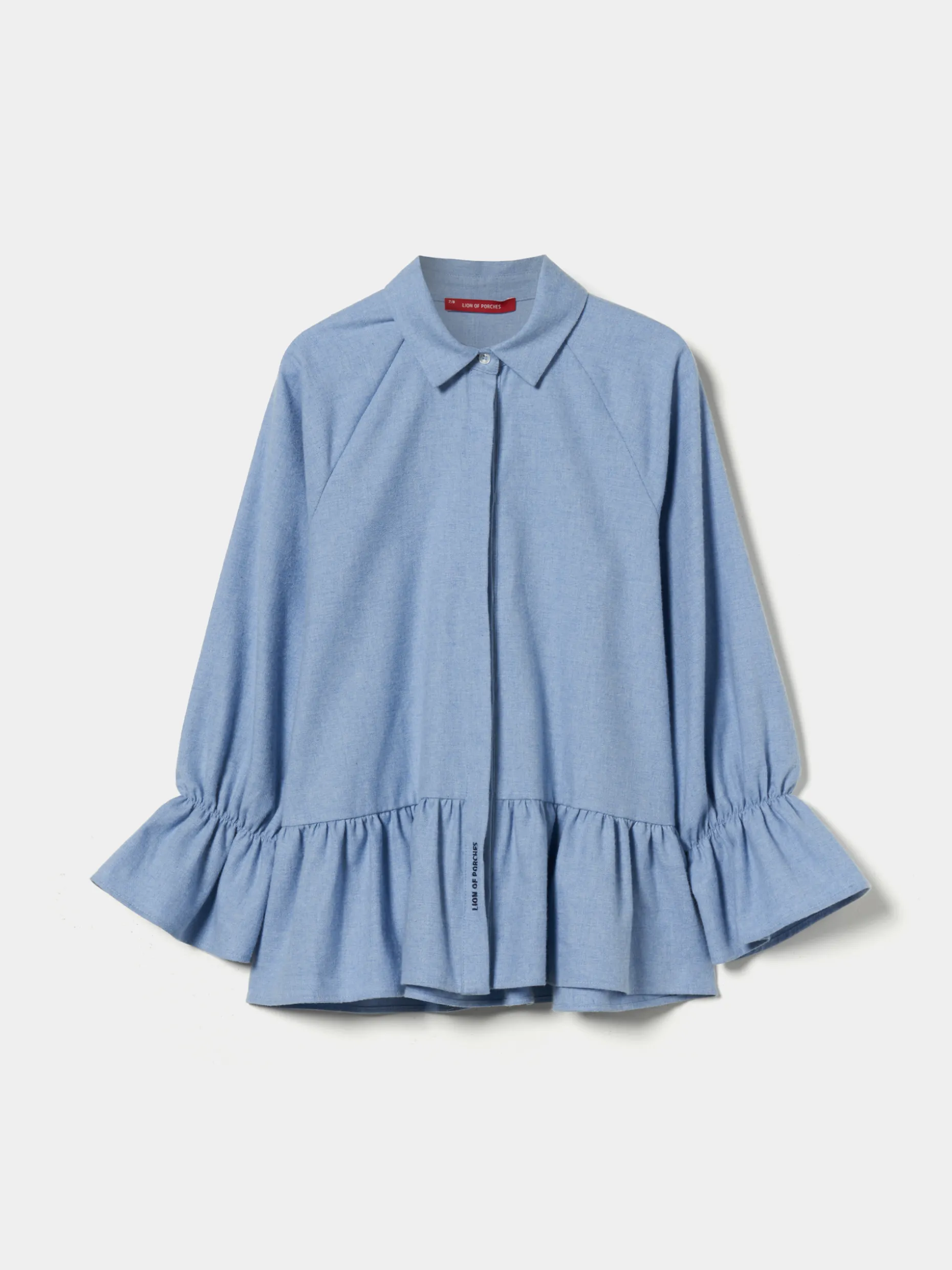 Blusa de manga comprida com folhos