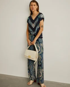 Blusa de manga curta com estampado