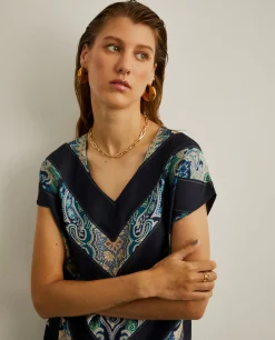 Blusa de manga curta com estampado