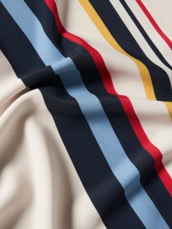 Blusa fluida de manga comprida às riscas