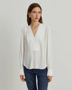 Blusa fluida decote em V