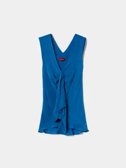 Blusa fluida sem mangas