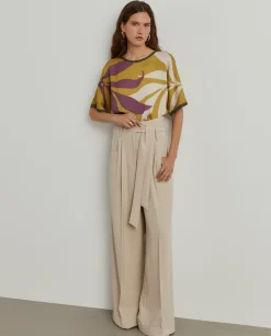 Blusa manga curta estampada