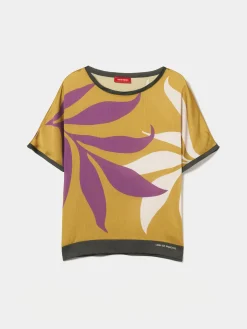 Blusa manga curta estampada