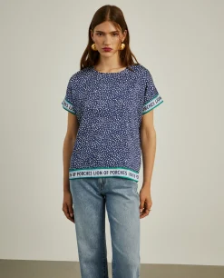 Blusa polka dots de manga curta