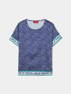 Blusa polka dots de manga curta