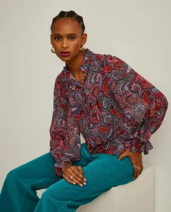 Blusa semitransparente com padrão cornucópias