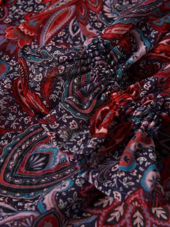 Blusa semitransparente com padrão cornucópias