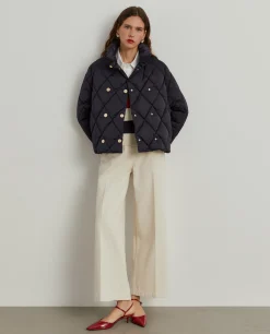 Blusão acolchoado de trespasse