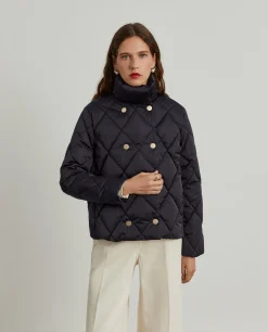 Blusão acolchoado de trespasse