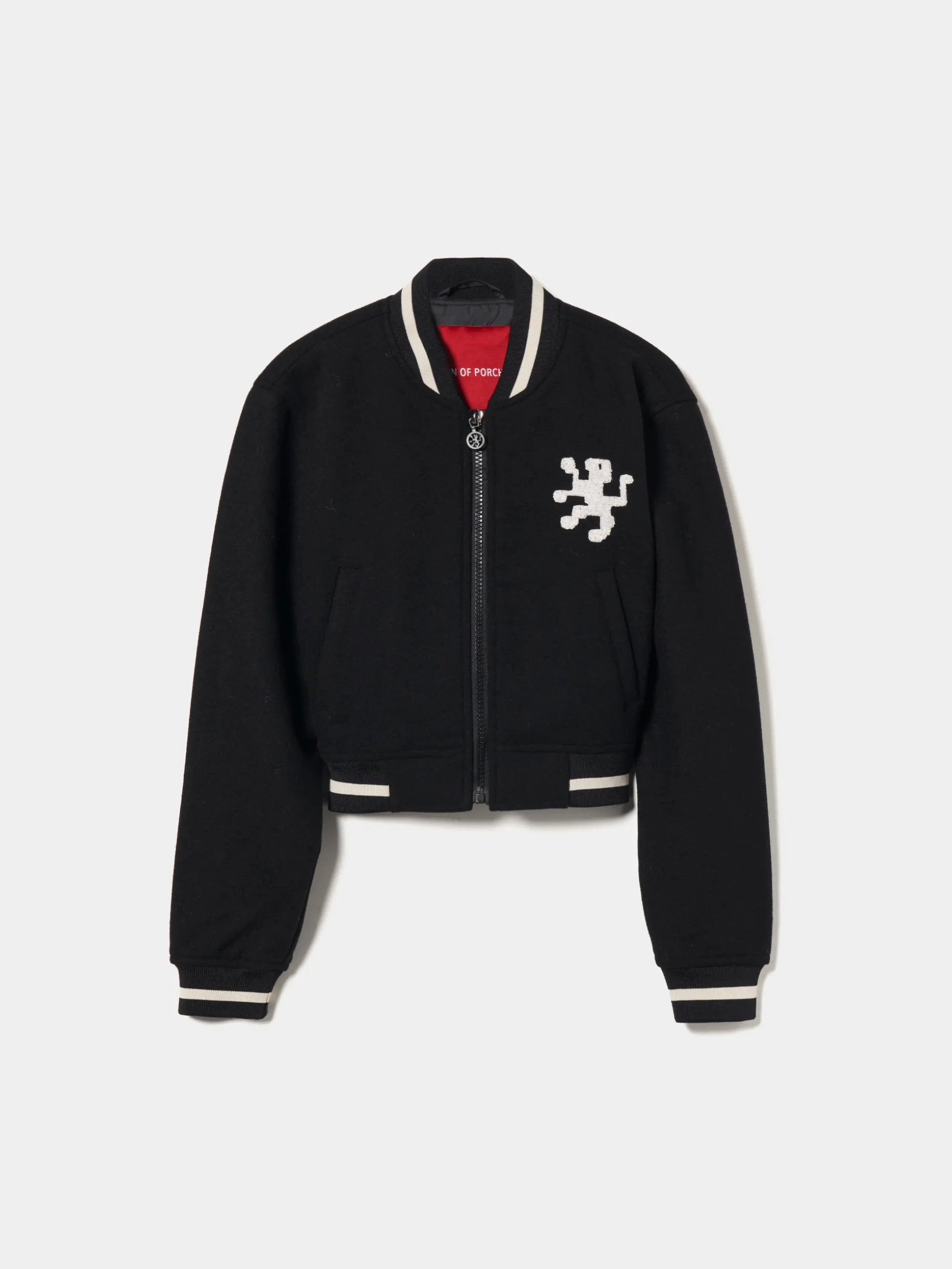 Blusão bomber com leão no peito