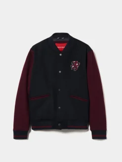 Blusão bomber com mangas em contraste