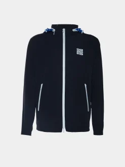 Blusão com capuz embutido em tecido técnico