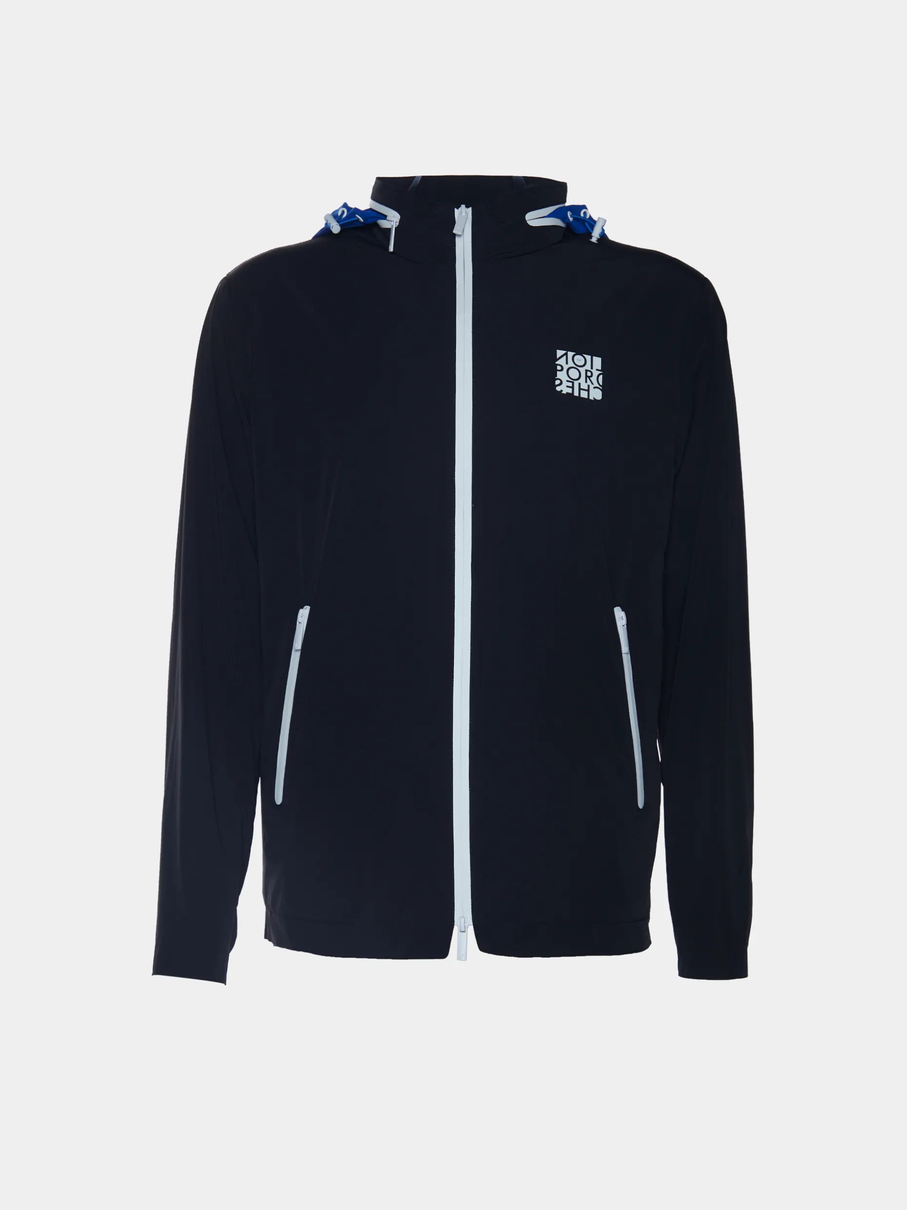 Blusão com capuz embutido em tecido técnico