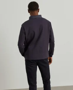 Blusão combinado de gola alta com acolchoado na frente