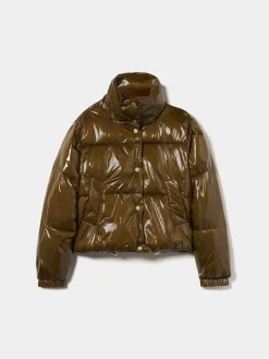 Blusão curto acolchoado brilhante