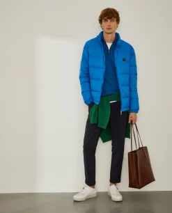 Blusão de penas em tecido técnico