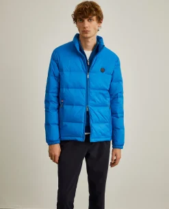 Blusão de penas em tecido técnico