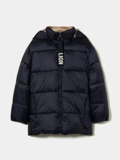 Blusão reversível acolchoado com capuz