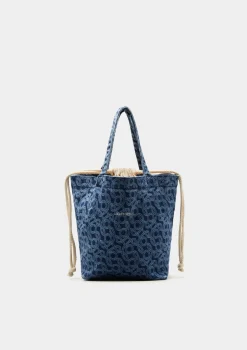 Bolsa denim com monograma