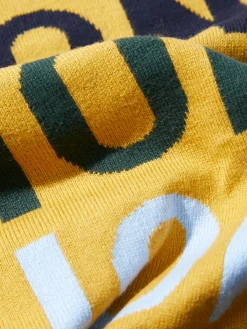 Cachecol com lettering em algodão e caxemira