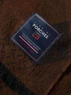 Cachecol xadrez com franjas