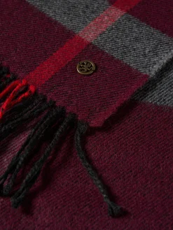 Cachecol xadrez com franjas